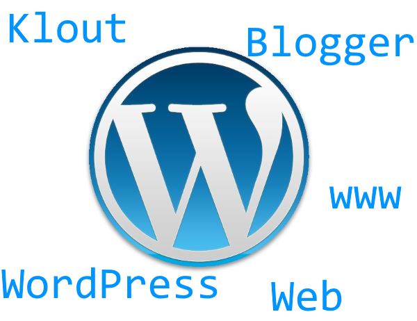 Wordpress y Klout. Logo de WordPress