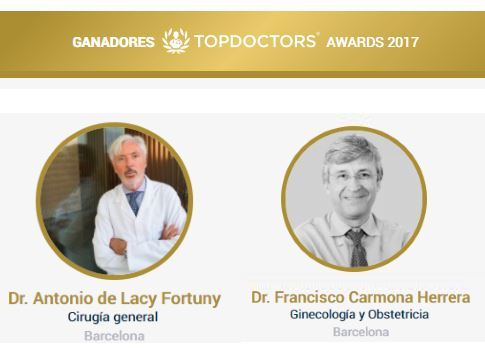 Top Doctors Awards 2017. Dr. De Lacy y Dr. Carmona