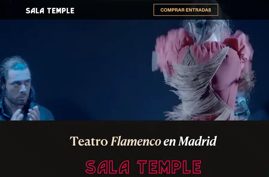 Sala Temple, el mejor flamenco en Madrid. Imagen de la web.